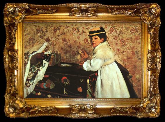 framed  Edgar Degas Portrait of Mademoiselle Hortense Valpincon, ta009-2